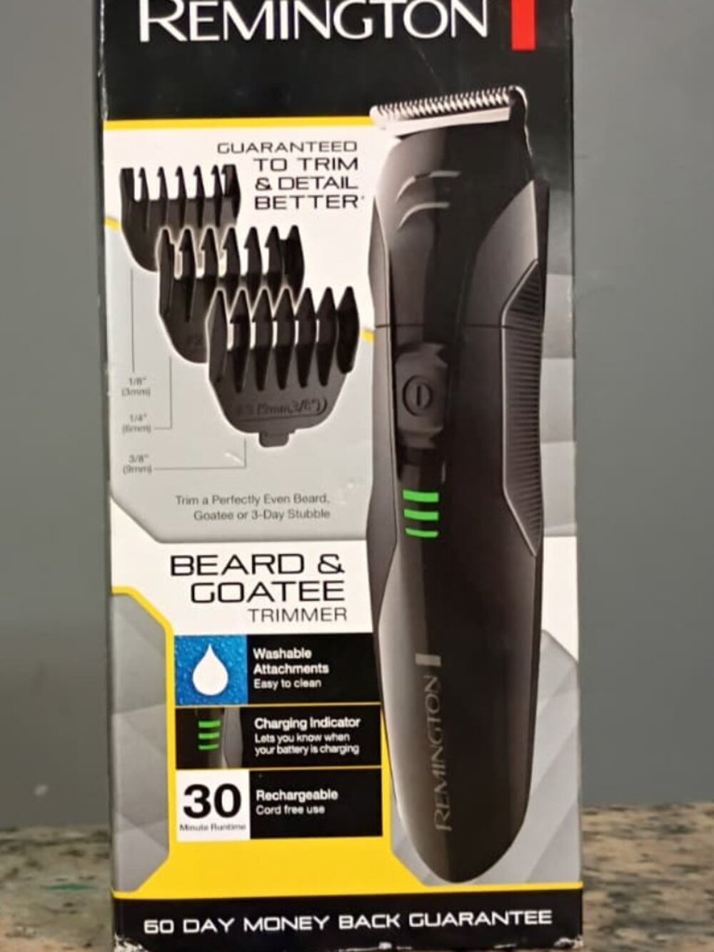 Remington Beard & Goatee Trimmer-Black-Washable-Charging Indicator-Rechargeable